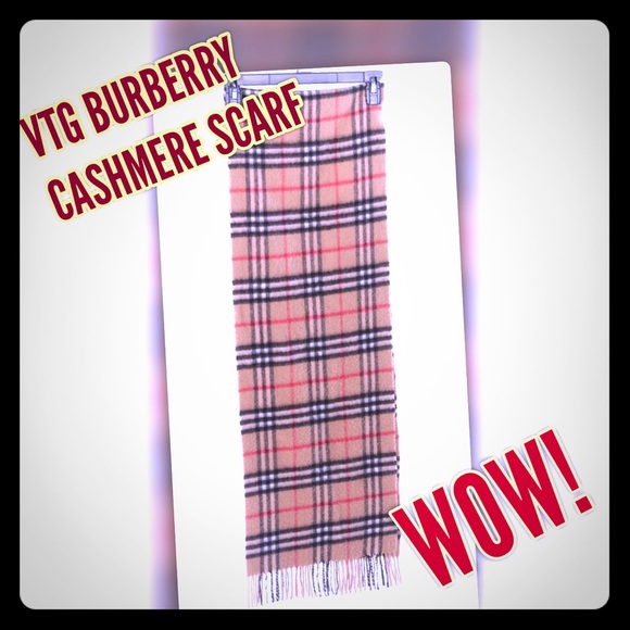 VTG Cashmere Burberry Nova Check Scarf - Picture 1 of 6